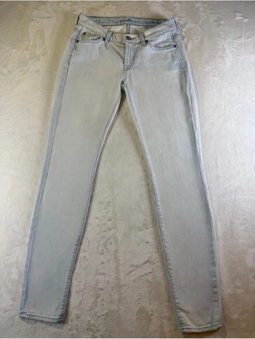 7 For All Mankind Gwenevere Skinny Jeans Womens 25 Light Wash Made USA